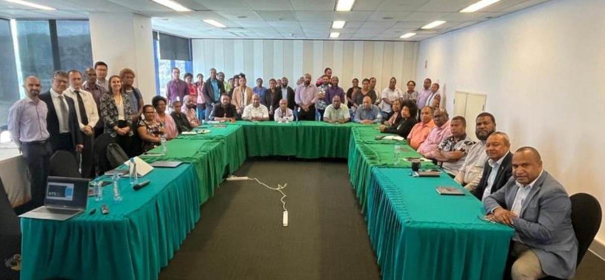 IRC Commissioners and staff with the Clade PNG team at an ITAS/MTS project workshop, 2025
